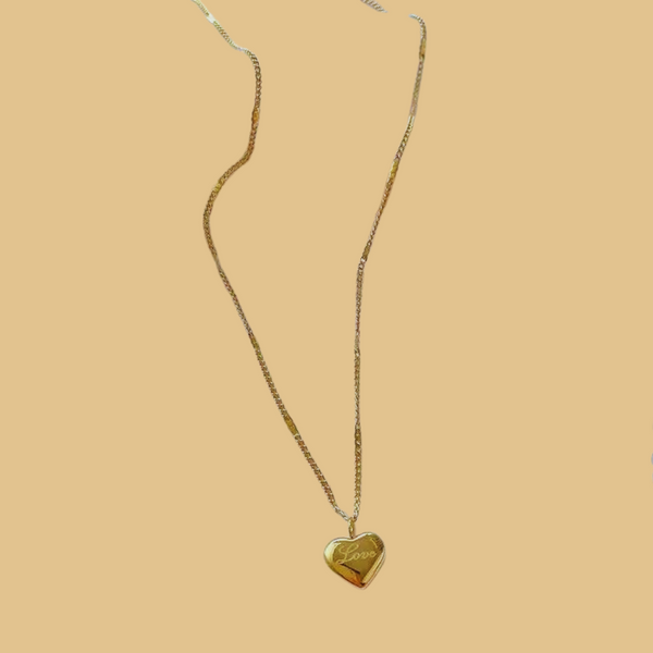 PEACH HEART NECKLACE GOLD-COLOR