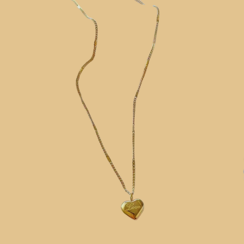 PEACH HEART NECKLACE GOLD-COLOR