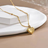 PEACH HEART NECKLACE GOLD-COLOR