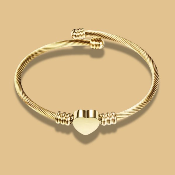 Stainless Steel Cable Heart Bracelet