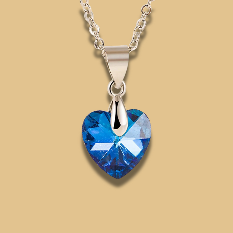 HEART BLUE ZIRCON PENDANT CHOKER