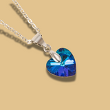 HEART BLUE ZIRCON PENDANT CHOKER