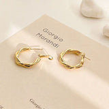 Exaggerated Twists Winding Hoop Earrings for Women European 2.5Cm Gold Color Metal Punk Loop Jewelry Wholesale Girl Gift