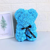 "25cm Artificial Rose Bear Gift for Girlfriend, Anniversary, Christmas, Valentine's Day, Birthday, Wedding Party"