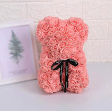 "25cm Artificial Rose Bear Gift for Girlfriend, Anniversary, Christmas, Valentine's Day, Birthday, Wedding Party"