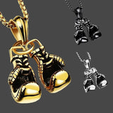 Men Hiphop Chain Necklace Cool Male Jewellery Sport Fitness Jewelry Double Boxing Glove Pendant Necklace