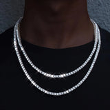 New Classical 4MM Tennis Chain Iced Out Bracelet Necklace Men Fashion Hip-Hop Jewelry Women 8/16/18/20/24/30Inch Choker Gift