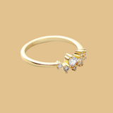 Dainty Gold Plated White Zircon Ring