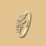 Dainty Gold Plated White Zircon Ring