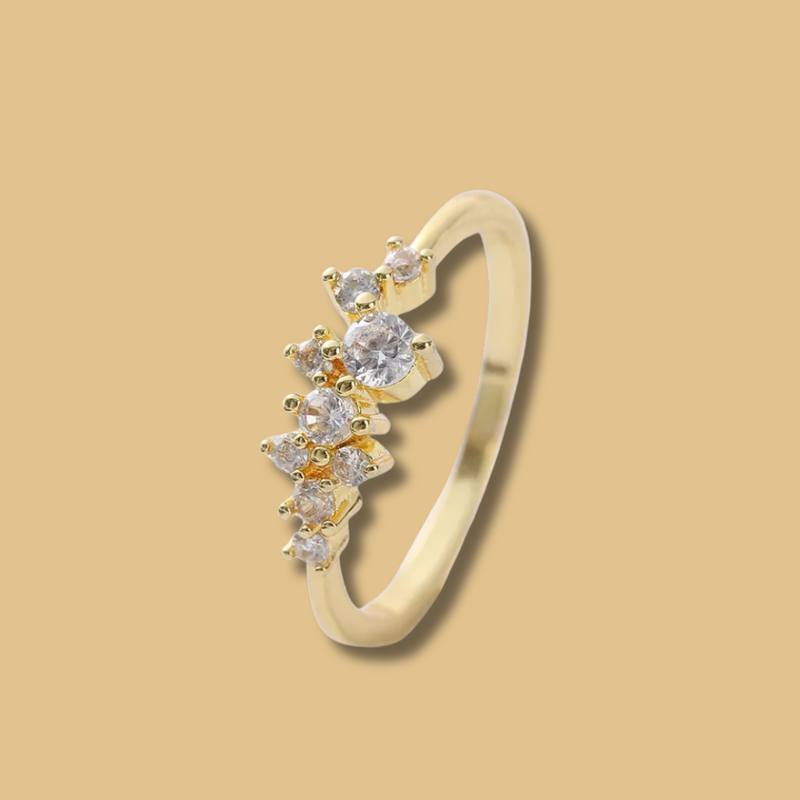 Dainty Gold Plated White Zircon Ring