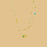 Double Chain Eye Necklace