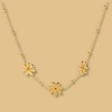 18K Gold Plated Rhinestone Flower Necklace