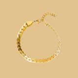 New Gold-Plated Flat Chain Bracelet Waterproof