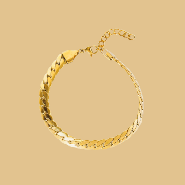 New Gold-Plated Flat Chain Bracelet Waterproof