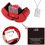 Valentine'S Day Gift for Girlfriend Red Apple Jewelry Box Necklace Eternal Rose for Girl Mother'S Day New Year Birthday Gifts