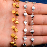 Stainless Steel Gold/Silver Color Charm Love Heart Chain Bracelet Fashion Ladies Gril Jewellery Gift Bulk Price