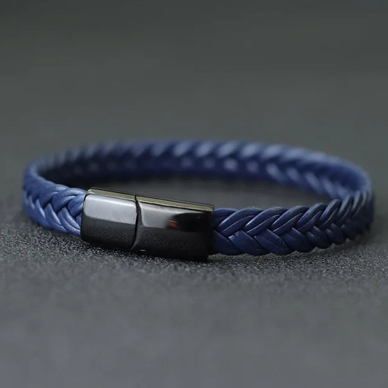 Stainless Steel Bracelet Men Handmade Braided Leather Braclet Boyfriend Gift Male Accessories Punk Jewelry Pulseras Mujer Joias