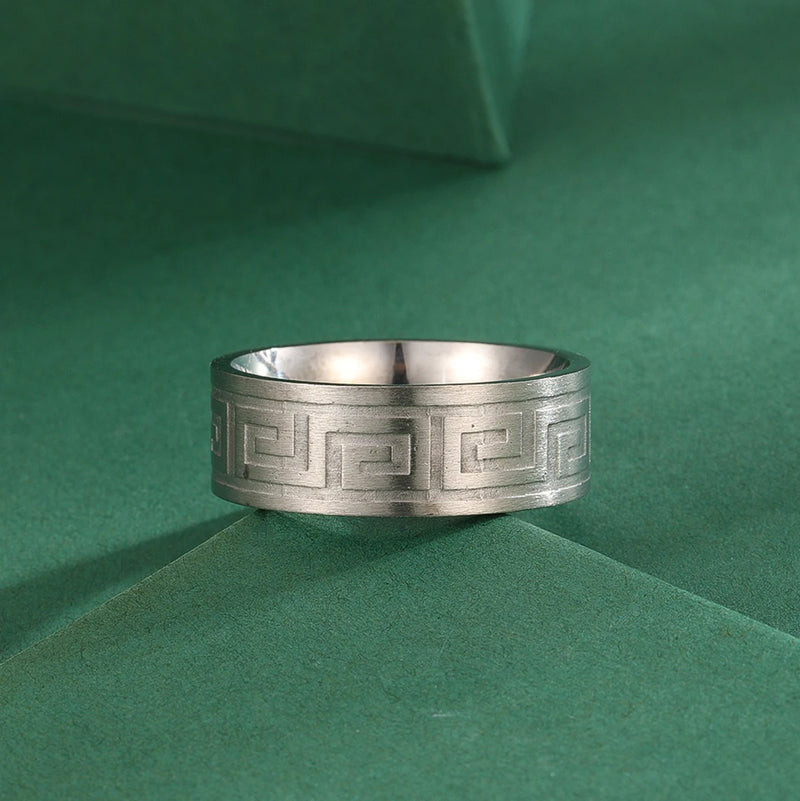 Greek Band Ring Mens and Womans Rings Stainless Steel Ring Jewelry Unisex Ring Mens Womens Jewellery