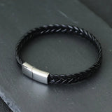 Stainless Steel Bracelet Men Handmade Braided Leather Braclet Boyfriend Gift Male Accessories Punk Jewelry Pulseras Mujer Joias